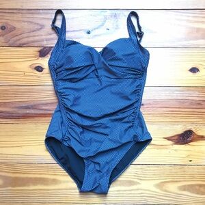 Shore Shapes Swimwear Black Grey Geometric One Piece Swimsuit, EUC, 8